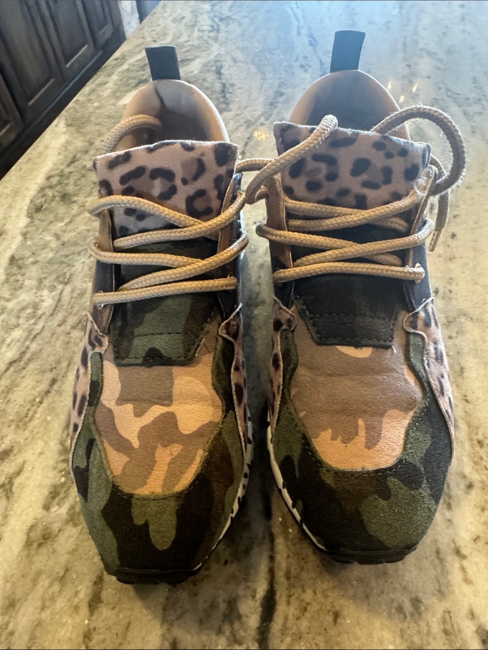 Steve Madden Camo & Leopard Mixed-Print Sneakers - Green, Brown, Tan